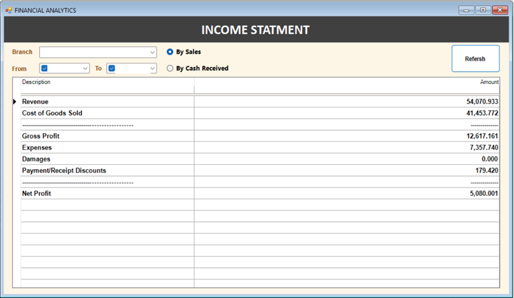 Statement Option via right-click