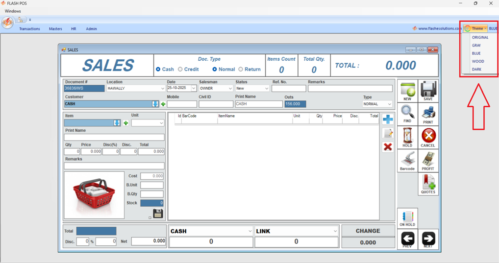 Multiple Theme Options via right-click